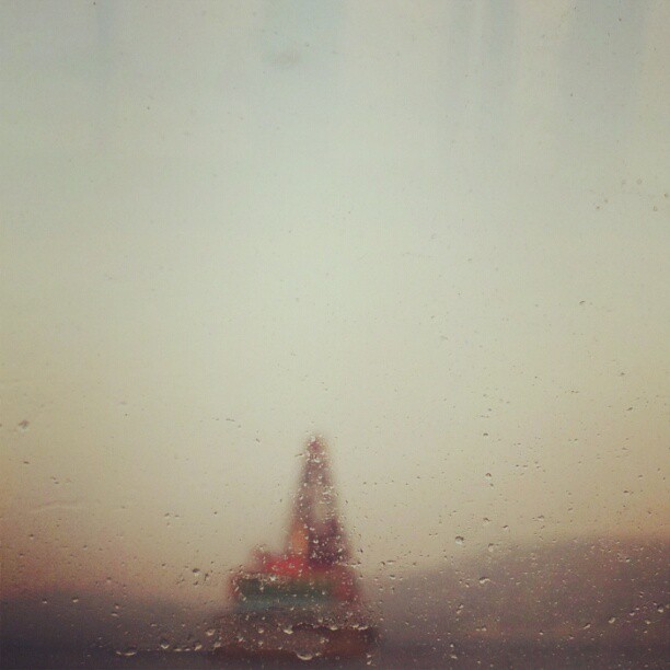 A boat through a salt-stained window. #hongkong