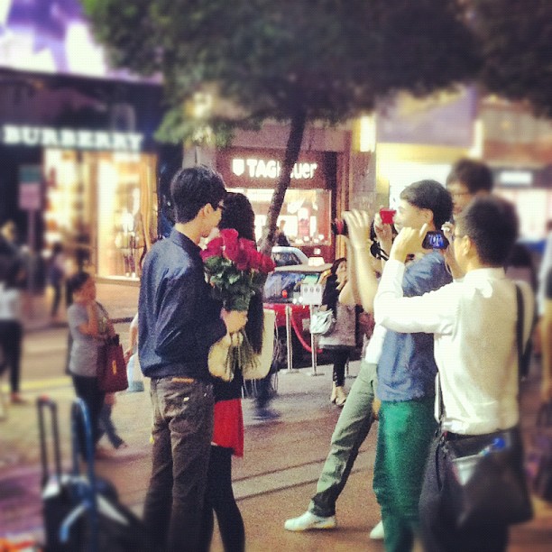 A proposal in Times Square. I think... #hongkong