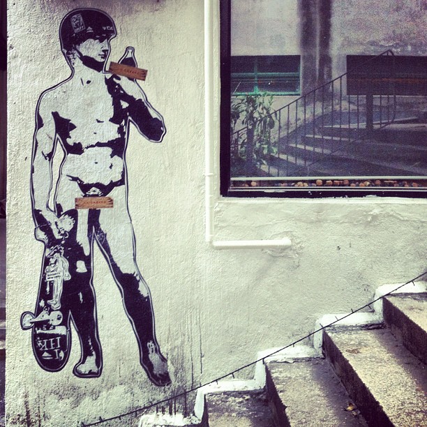 Michelangelo's David as a skateboarder. #hongkong