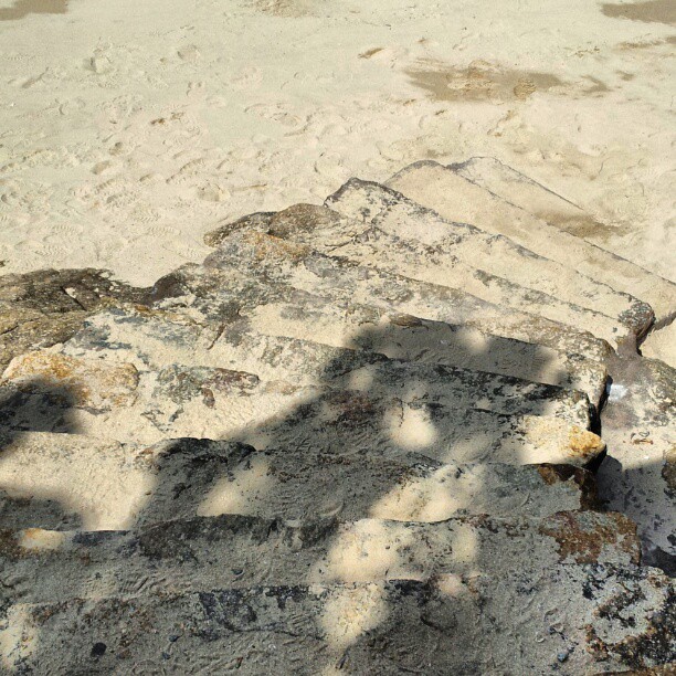 Sand-covered, hewn rock steps. #hongkong