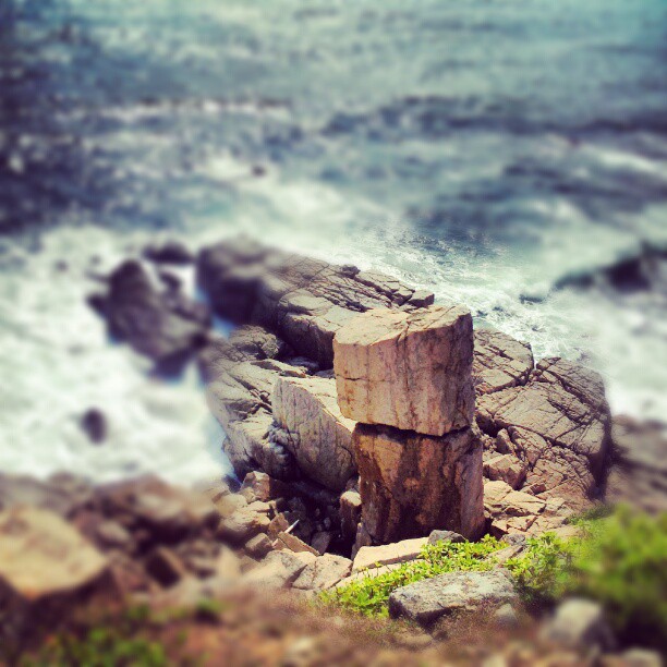 Balanced Rock stands watch over Tap Mun. #hongkong