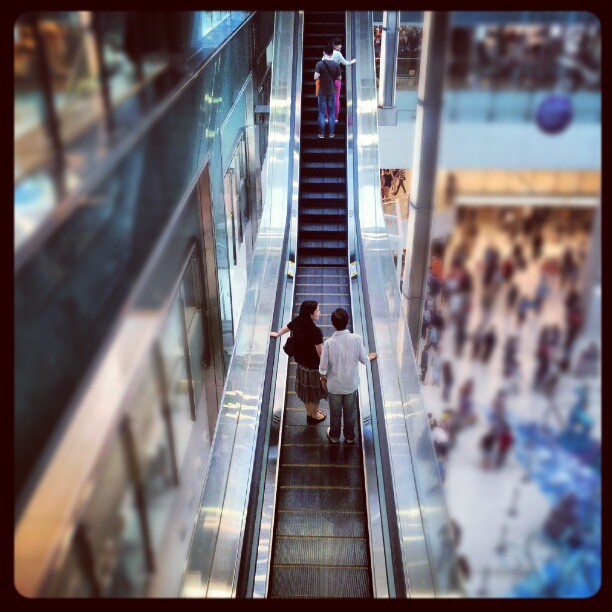 Straight then up. A unique escalator. #hongkong