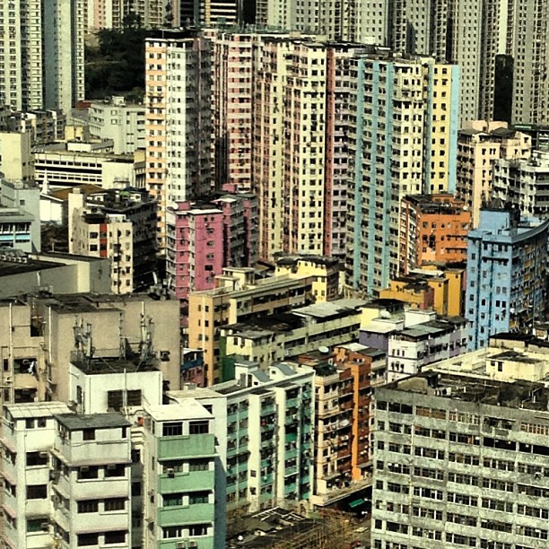 I just love that what is drab at street level is so colorful from above. #hongkong