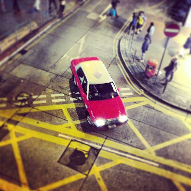 Just a #taxi on a #street corner in #mongkok #hongkong
