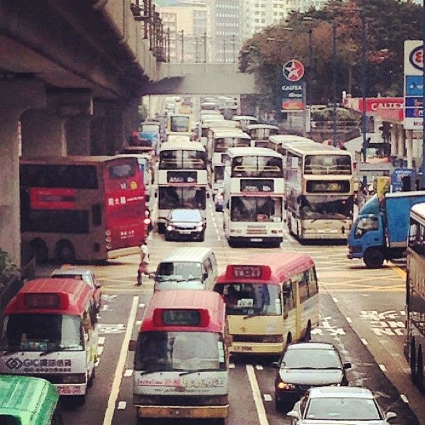 #hongkong #bus #traffic in the #morning.