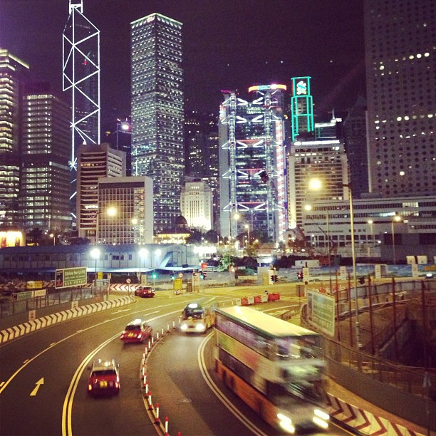 #night falls on #hongkong #city