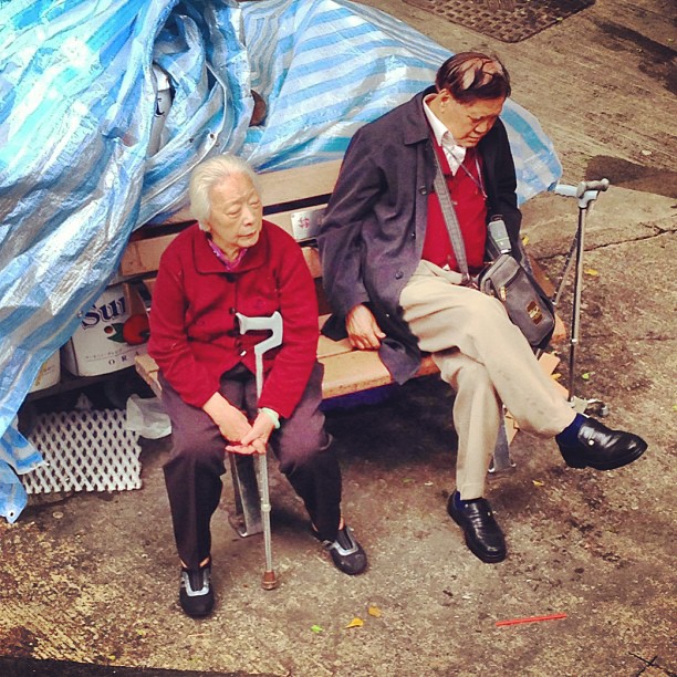 #old #couple resting on a #bench. #hongkong #hkig