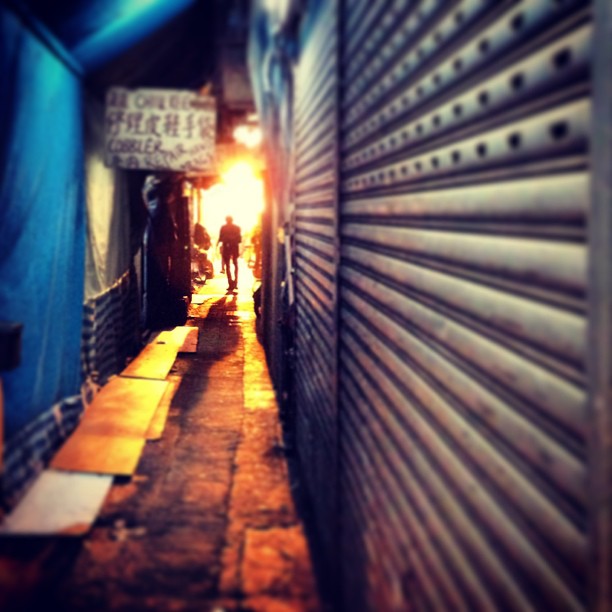 #silhouette of a #man at the end of a #lane. #hongkong #hkig