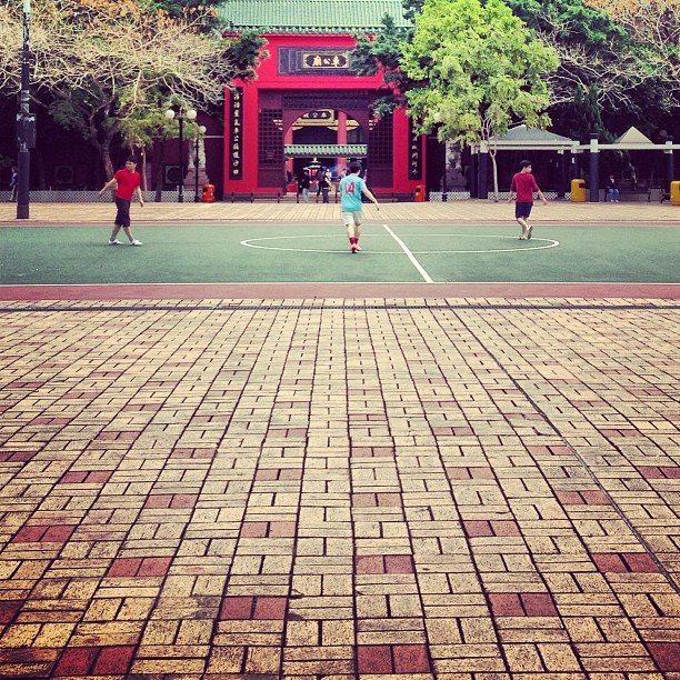 There is a #football pitch just outside the Che Kung #Temple. #hongkong #hkig