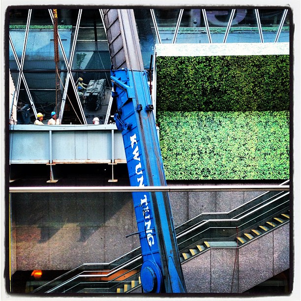 #blue and #green and the #construction #machine. #hongkong #hk #hkig