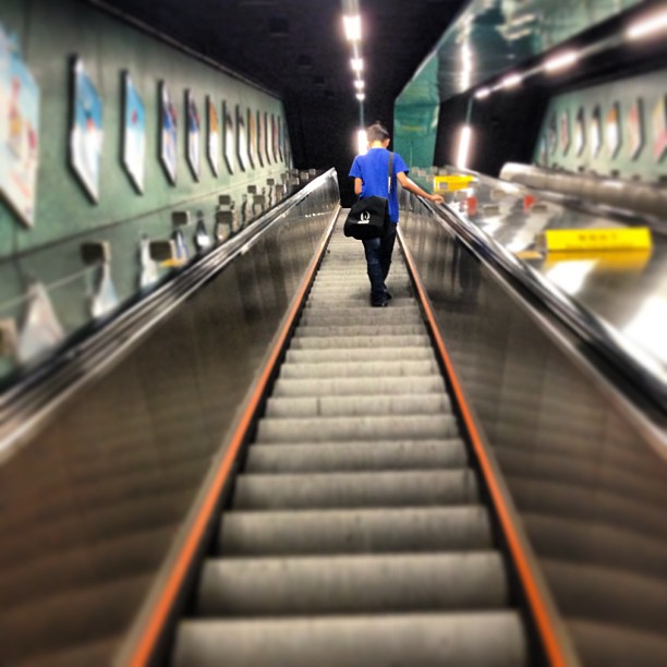 #boy on the #mtr #station #escalator, heading #up. #hongkong #hk #hkig