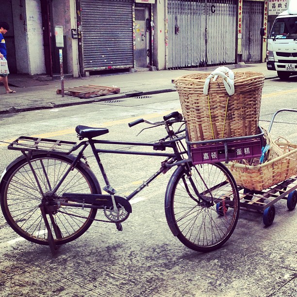 #delivery #bicycle with #wicker #basket. #hongkong #hk #hkig