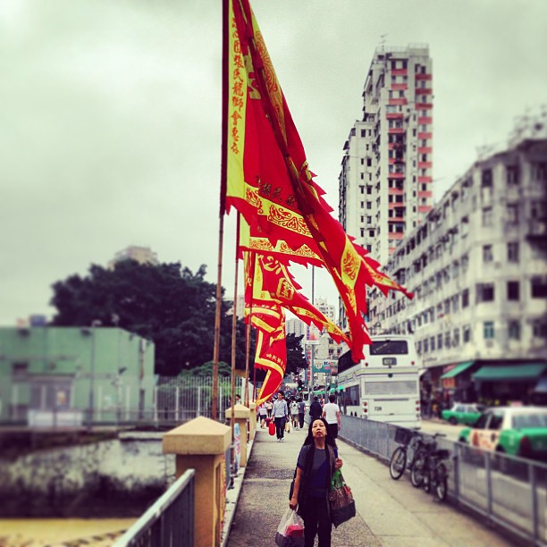 #flags flying on a #bridge in #yuenlong. #hongkong #hk #hkig