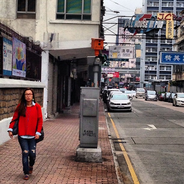 #lady in #red walking down the #street. #hongkong #hk #hkig