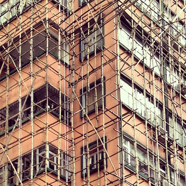 #Building enmeshed in a #bamboo #grid. #hongkong #hk #hkig
