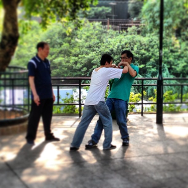 #pushing #hands practice. A form of practice for the internal #martialarts like #taichi. #hongkong #hk #hkig