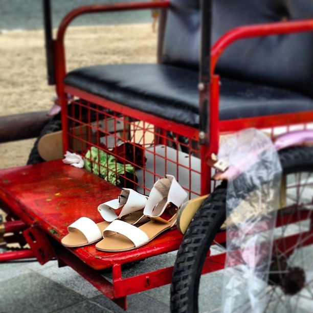 #white #sandals on a #red #trishaw. #hongkong #hk #hkig