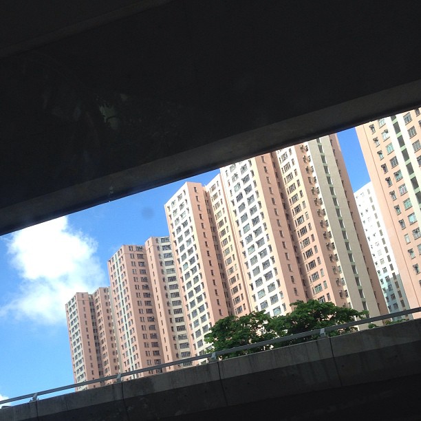 Slice of life - #apartment #buildings framed by highways. #hongkong #hk #hkig