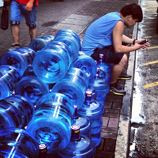 #aquaman on a #throne of #water #bottles - #drinking water #delivery in #hongkong. #hk #hkig