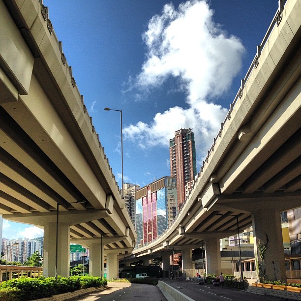 #slice of #sky - #elevated #highways. #clouds #hongkong #hk #hkig #saiwanho