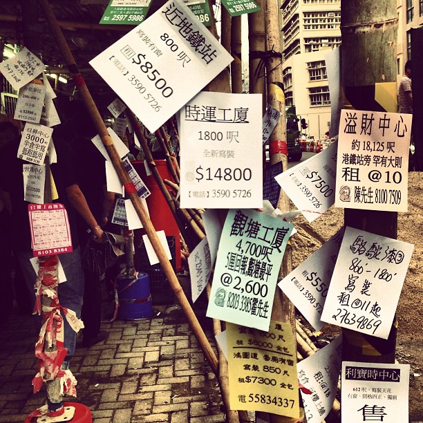 No walls, no problem. You can stick your #flyers on #bamboo #poles too. #hongkong #hk #hkig