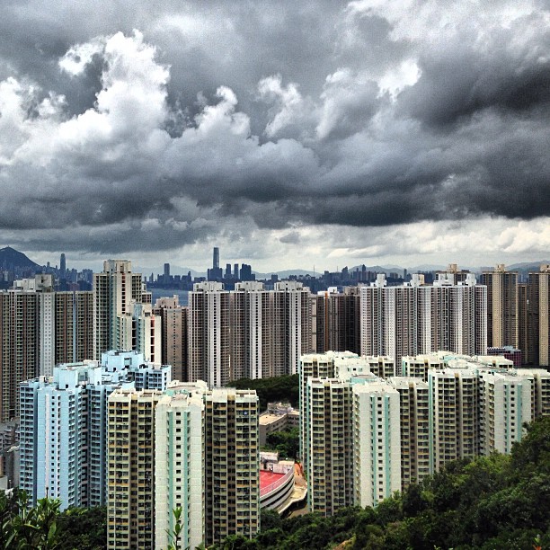 #dense #yautong #apartments on a backdrop of stormy skies. #hongkong #hk #hkig