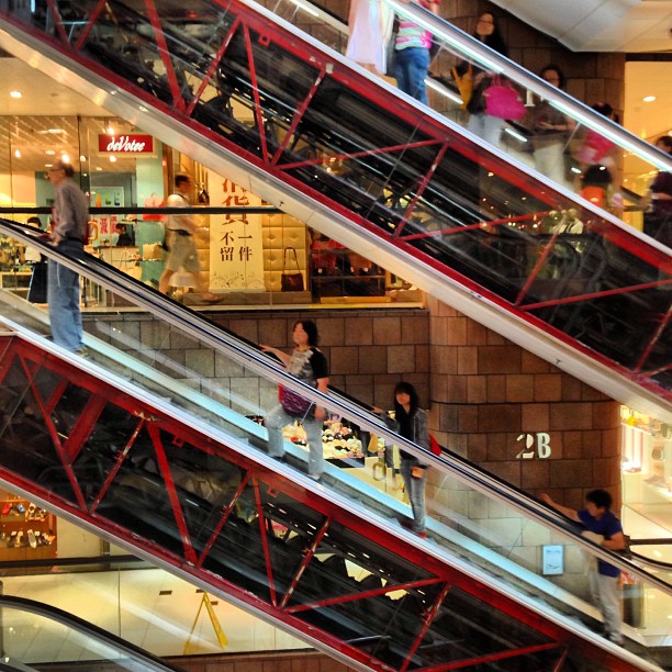 #stripes going up - #shopping #mall #escalators. #hongkong #hk #hkig