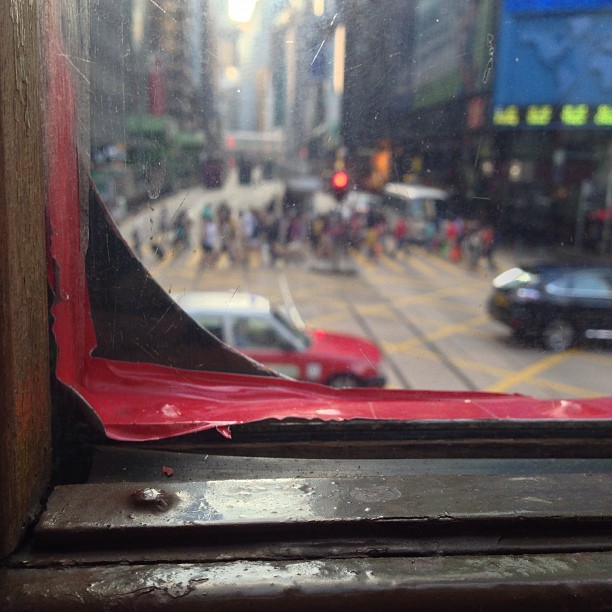 View from a #tram #window looking out on to Central. #hongkong #hk #hkig