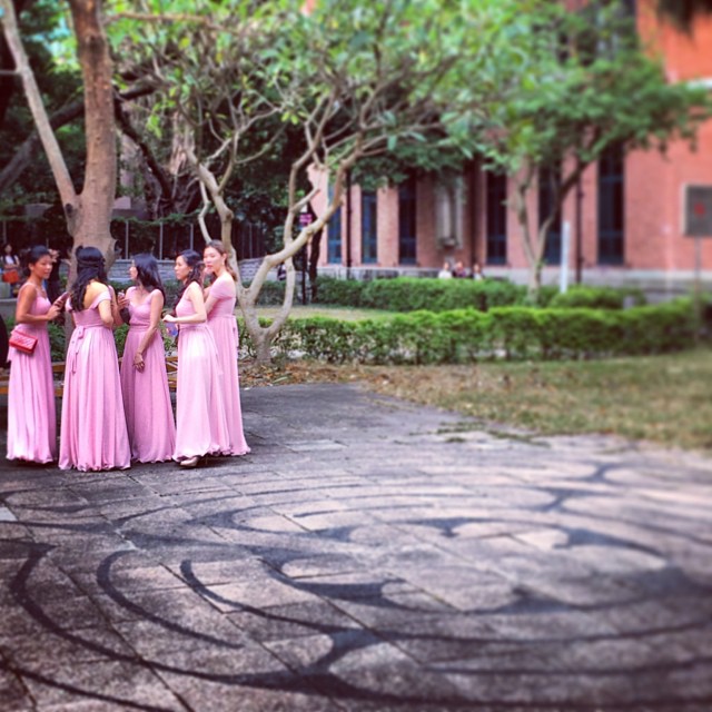 A #bevy of #bridesmaids at the #Cathedral. #hongkong #hk #hkig #StJohns #wedding
