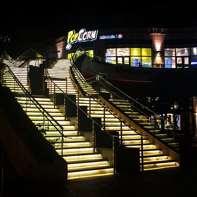 The lighted #staircase to #Popcorn #mall in #tseungkwano. #hongkong #hk #hkig