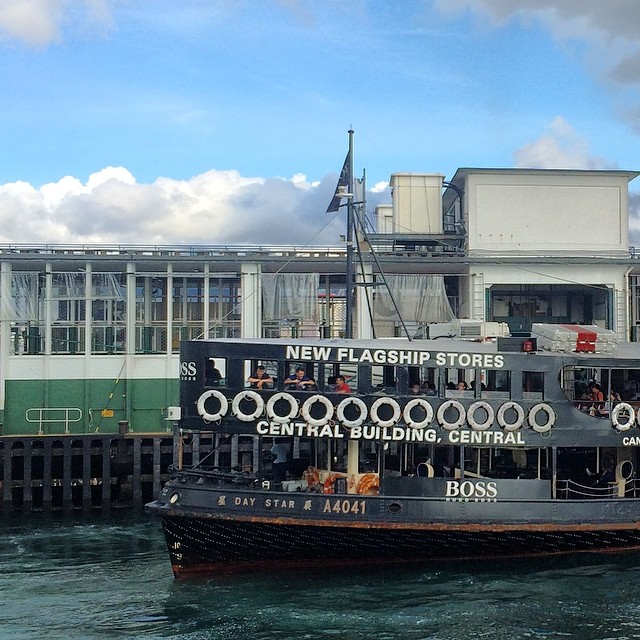 WTH? #HugoBoss has brand-wrapped a #StarFerry to promote their new #hongkong flagship store. #hk #hkig