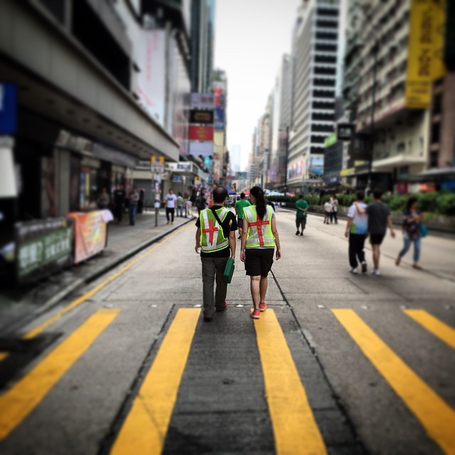 #OccupyHK #firstaid volunteers walk down #NathanRoad in #Mongkok. #HongKong #hk #hkig