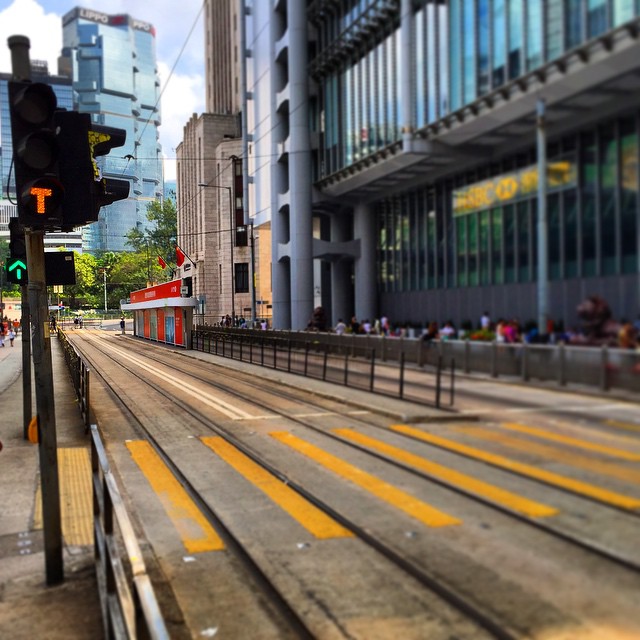 #TrafficLights for a #tram that will never come. Central is empty as #OccupyHK blocks the #roads. #HongKong #hk #hkig