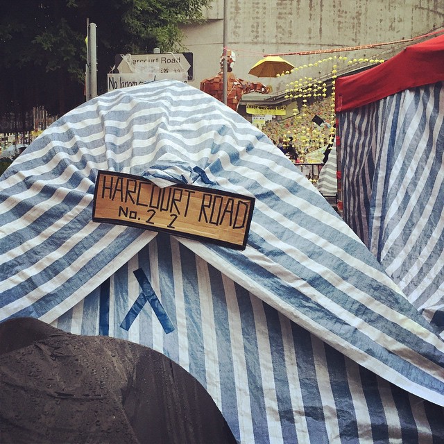 #OccupyHK has been on #HarcourtRoad at #Admiralty for so long, the #tents have addresses. #HongKong #hk #hkig