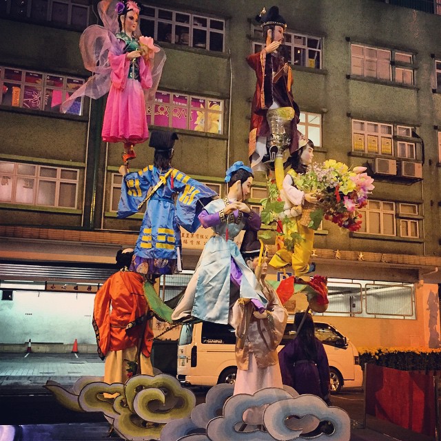 An #EightImmortals #float sitting on the street in #TaiKokTsui, waiting for the festival tomorrow. #HongKong #hk #hkig