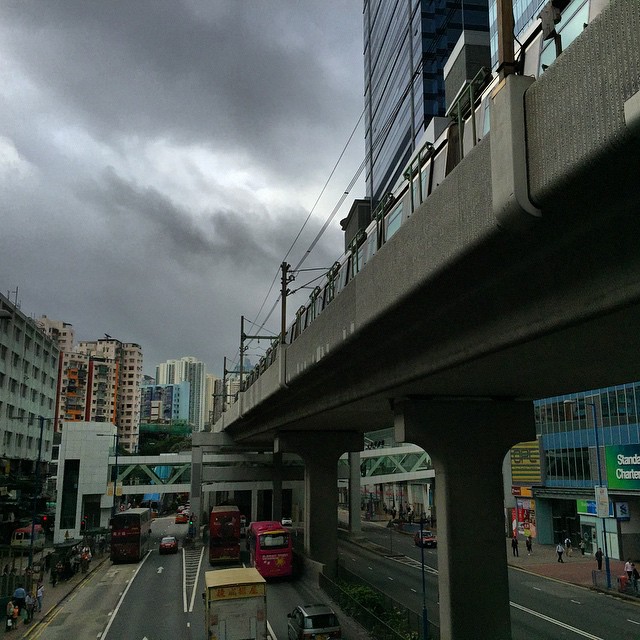 The #mtr rides off into #stormy skies in #KwunTong. #HongKong #hk #hkig