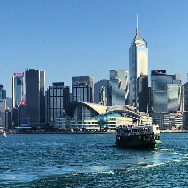 The #StarFerry rides across #VictoriaHarbour on #ChineseNewYear 2016. #HongKong #hk #hkig #ferry #harbour