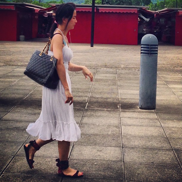 Lady in white - ladies style out in the New Territories - Hong Kong ...