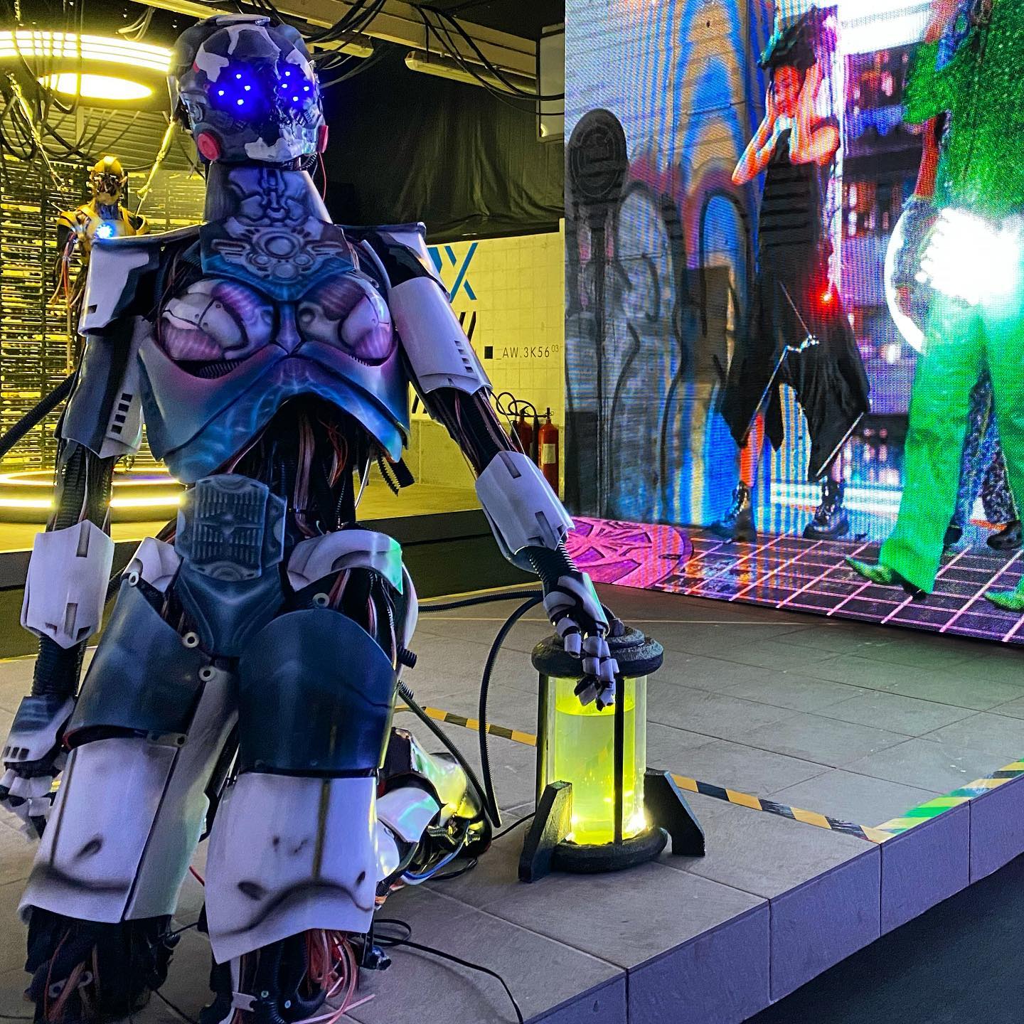 A robot / cyborg at the HeartOfCyberpunk exhibition in ShamShuiPo. hk hkig hongkong cyberpunk