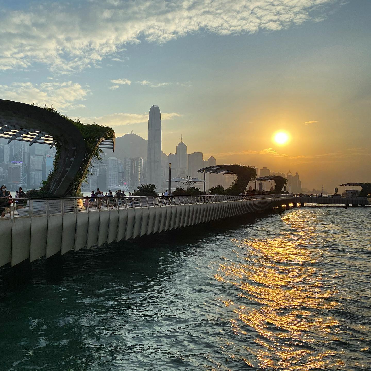 Just outside K11Musea, the renovated HongKong AvenueOfStars at sunset. evening promenade TsimShaTsui hk hkig