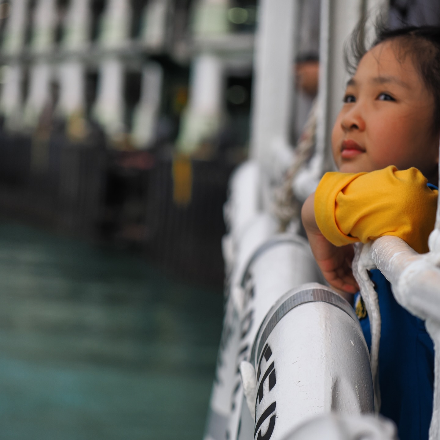 Child on the Star Ferry. hongkong hk hkig starferry