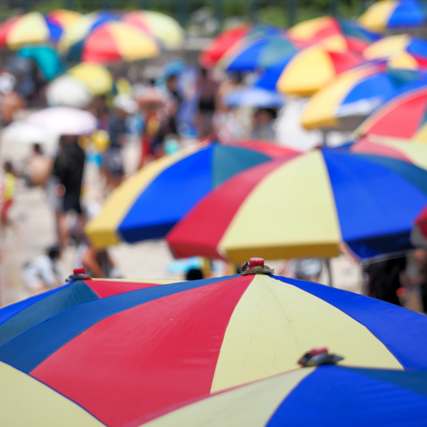 A sea of umbrellas. It’s summer in Hong Kong and people are hitting the beaches. hongkong hk hkig beach summer umbrella beachumbrella