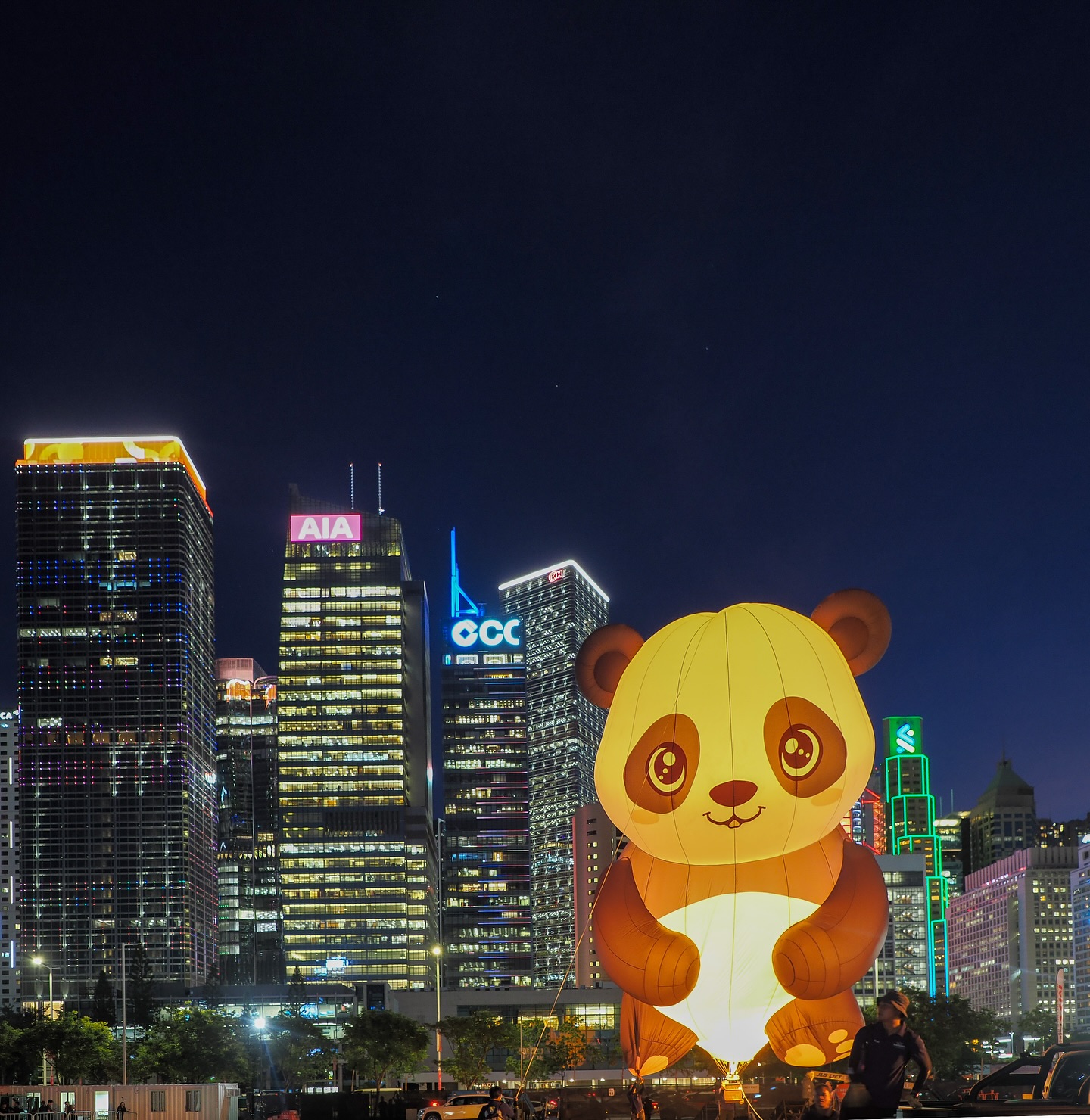 A panda hot air balloon at the AIA Hot Air Balloon Festival in Central, Hong Kong. hongkong hk hkig hotairballoons panda aiahabfest
