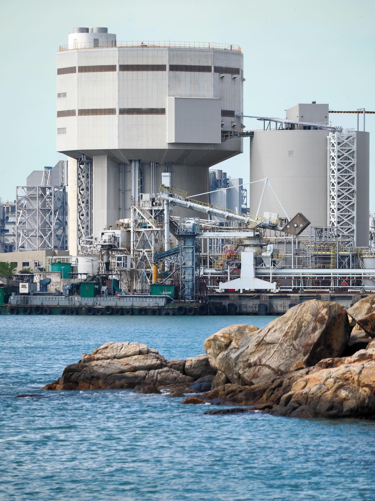 Lamma island, Hung Shing Yeh Beach. The beach has a view of the power station making it rather industrial looking. hongkong hk hkig lammaisland hungshingyehbeach beach powerstation industrial sea