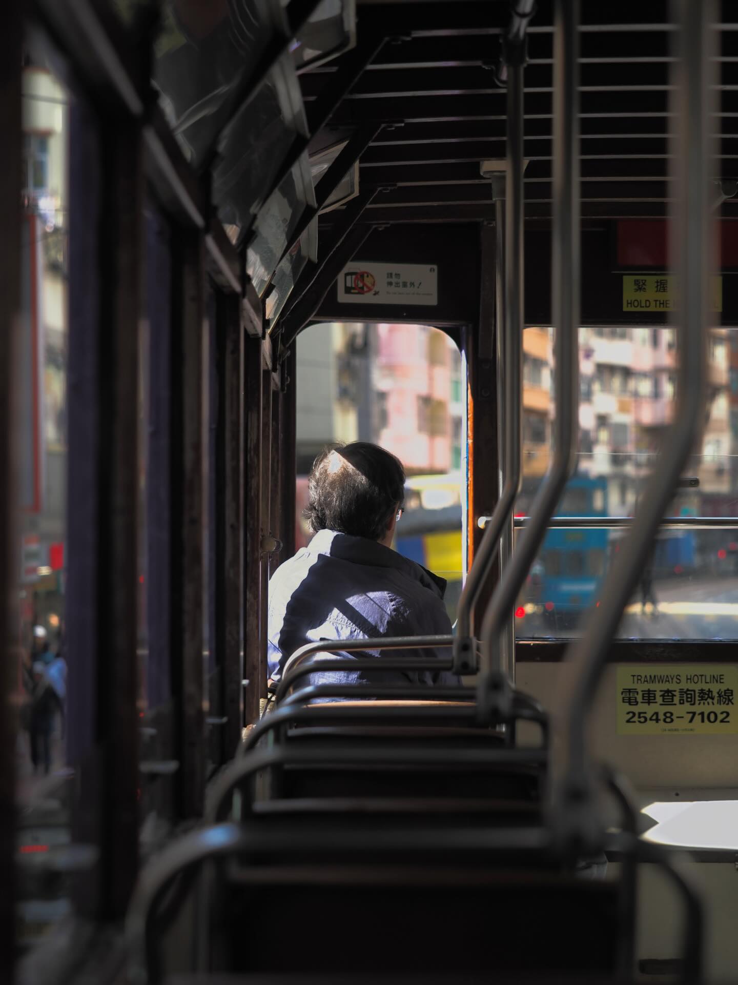 On the tram. hongkong hkig tram hktramways